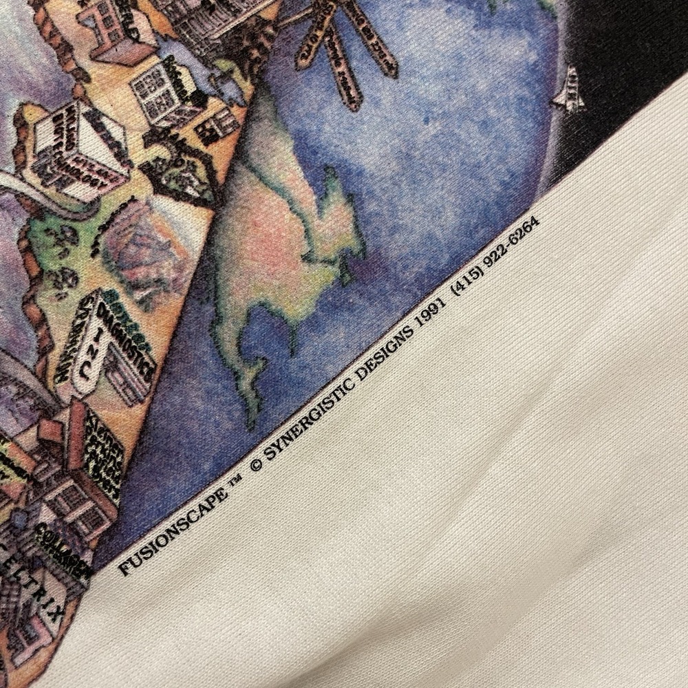Vintage 1991 Biotech Bay California Jerzees Size XL Sweater‎ Made In USA White - Picture 4 of 12